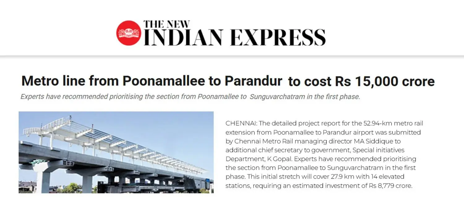 Residential plots in Parandur near upcoming airport with economic development